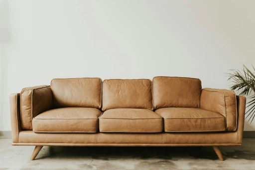 a comfortable looking leather couch